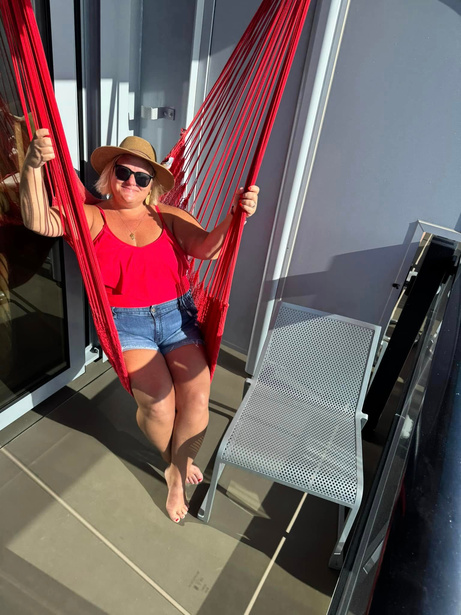 Balcony hammock on Virgin Voyages